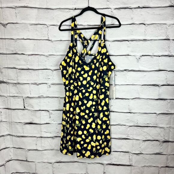 Nine Britton Women's 3XL Lemon Print Sleeveless Summer Dress NWT - Picture 3 of 7